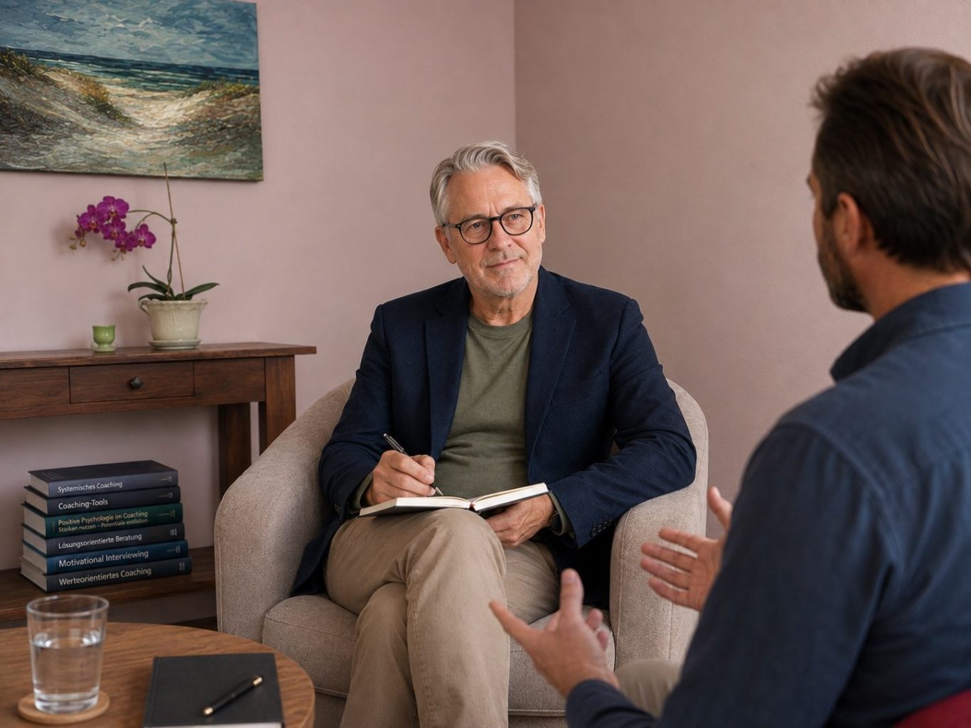 Jörg Fidorra im vertraulichen Coaching-Gespräch mit einem Klienten